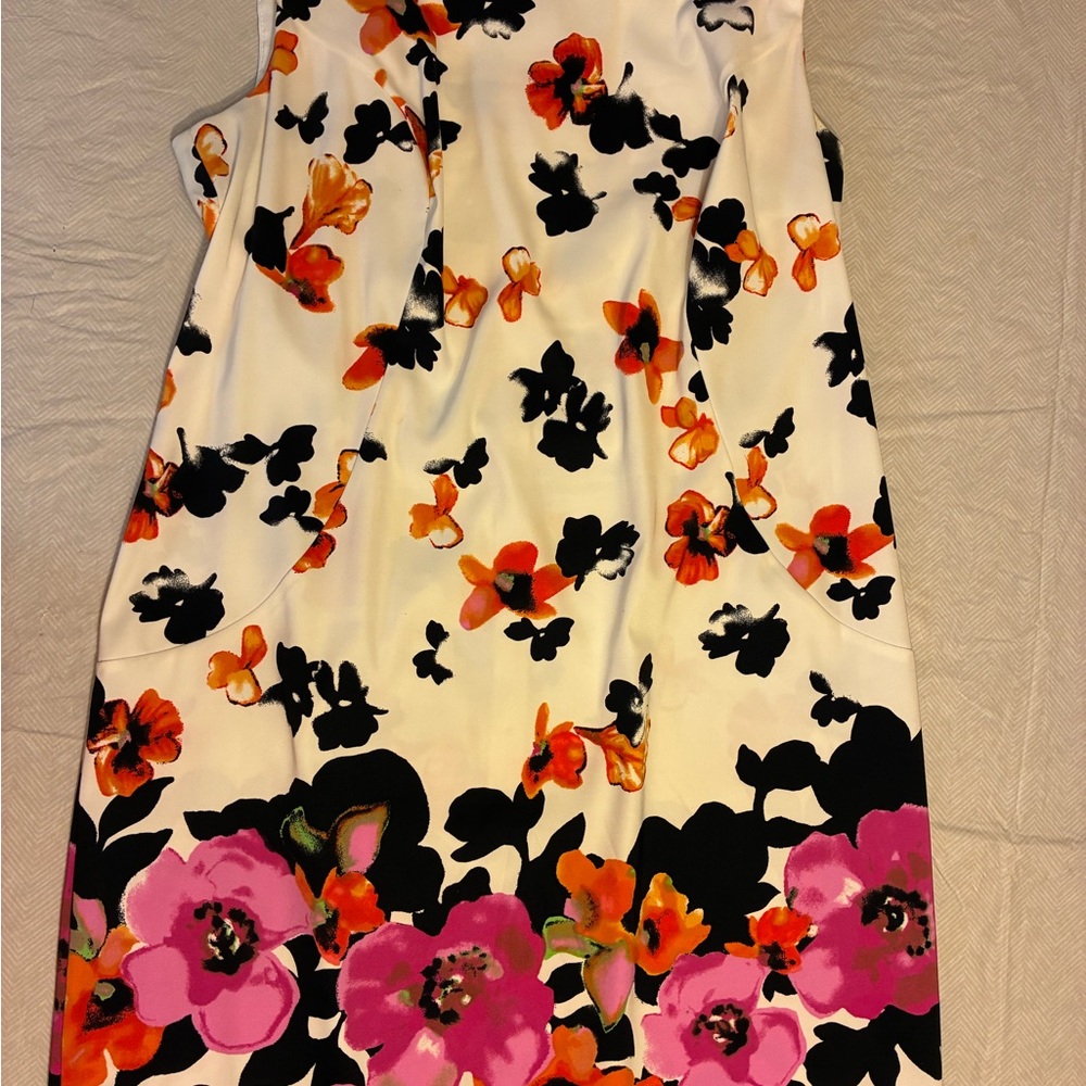 Dress Barn Floral High Low Dress - Pink, Orange, Black
